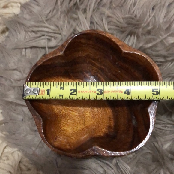 Monkey Pod Wooden Bowl Set-Large Bowl with 4 Smaller Bowls-GUC-Vintage - Picture 10 of 16